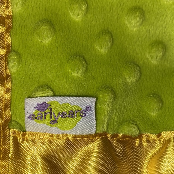 Early Years Plush Hedgehog Clip Minky Dot Baby Security Blanket Lovey Green Blue - Picture 4 of 9